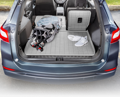 seatback cargo liner installed in car